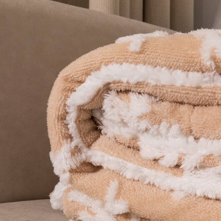 Christmas Snowflake Fluffy Fleece Cozy Sofa Throw Blanket