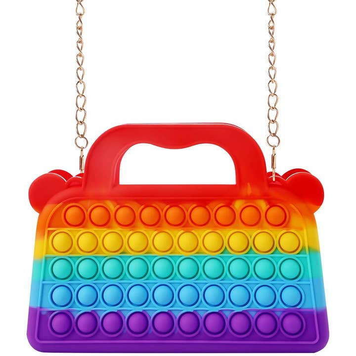 Rainbow Pop It Fidget Crossbody Bag For Daily Use