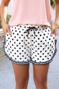 Ldc Polka Dot/ Plaid/ Leopard Contrast Ruffle Trim Shorts