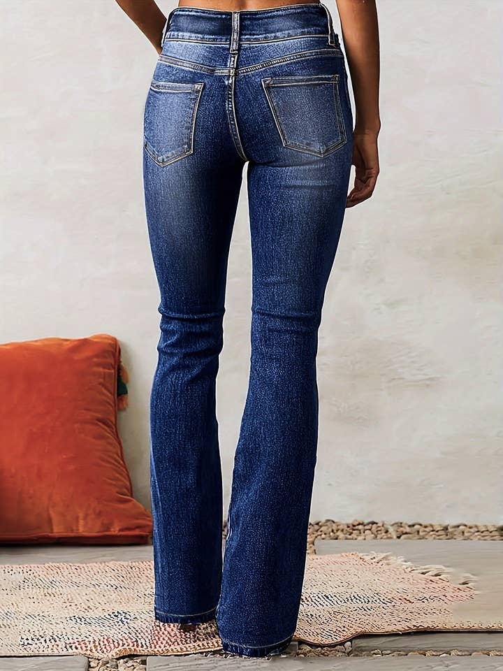 Vintage Stretch Washed Street Bootcut Jeans