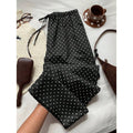 Polka Dot Drawstring Elastic Waist Wide Leg Pants ASJP179