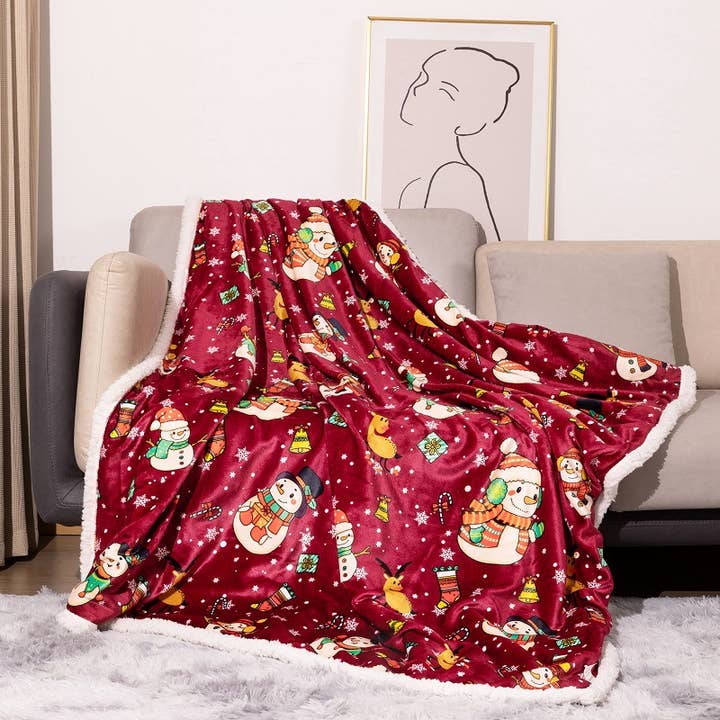 Christmas Fluffy Fleece Sofa Throw Blanket