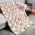 Reversible Checkerboard Patterned Throw Blanket