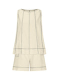 Casual Summer Contrast Stitch Tank Top and Shorts Set