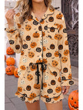 Pumpkin Face Print 2pcs Halloween Shorts Set | S-Xl