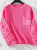 Fall Solid Color Pocket Pullover Knit Sweater MMY204