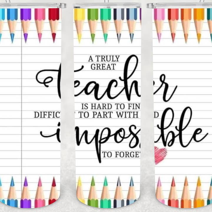 Teacher Quote Color Pencil 20oz Stainless Steel Tumbler