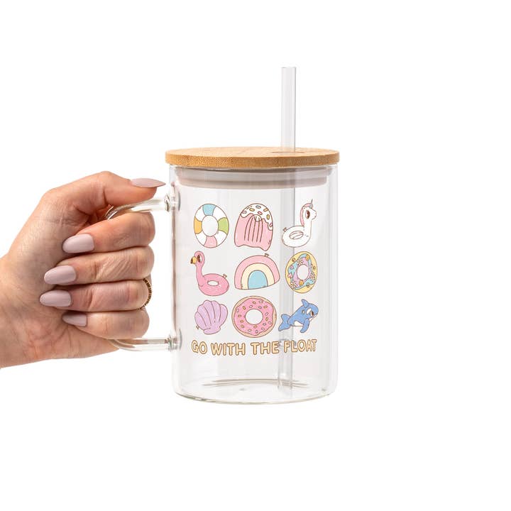 Go with the Float Glass Cup, Mug & Tumbler with Lid and Straw