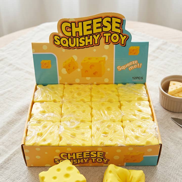 Cheese Squishy Fidget Toy For Stress Relief (2 Options)