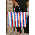 Las Polka Dot USA Flag Cowboy Graphic Vinyl Glossy Tote Bag