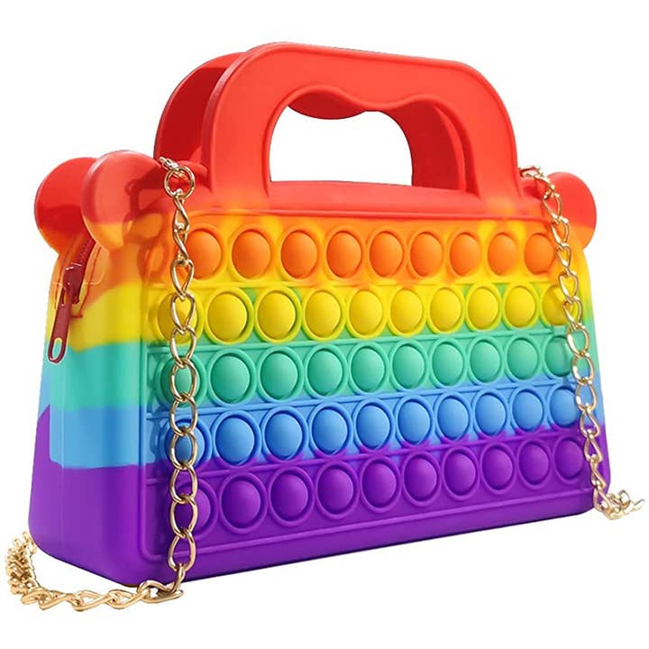 Rainbow Pop It Fidget Crossbody Bag For Daily Use