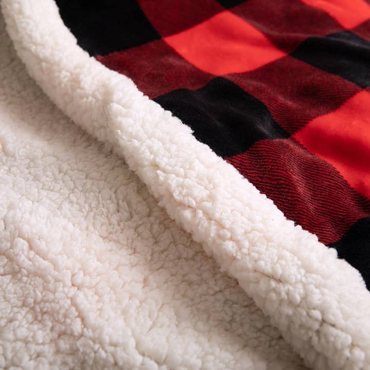 Classic Plaid Checker Fluffy Fleece Sofa Throw Blanket
