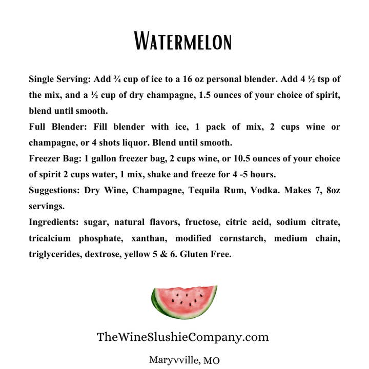 Watermelon Wine Slushie Mix