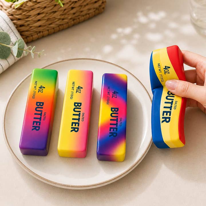 12PCS - Rainbow Butter Bar Stress Relief Toy