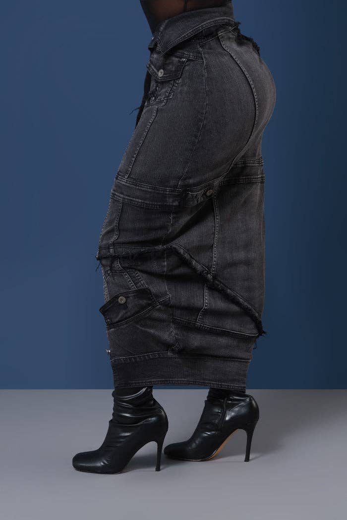 Destroyed Jacket Inspired Denim Skirts
