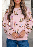 Mallard Duck Western Print Long Sleeve Sweatshirt | S-Xl