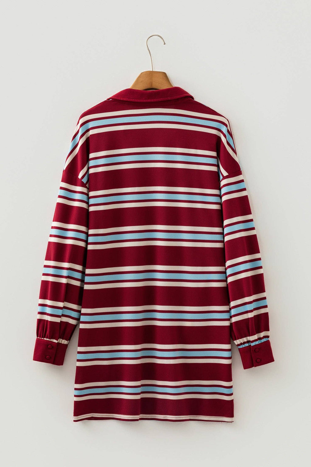 PRETTY BASH Stripe Polo Collar T-Shirt Mini Dress