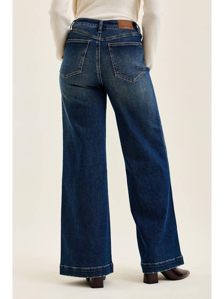 Hw "Lux" Retro Wide w/ Front Tab Closure Dk Fade Indigo