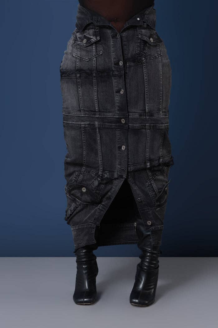 Destroyed Jacket Inspired Denim Skirts