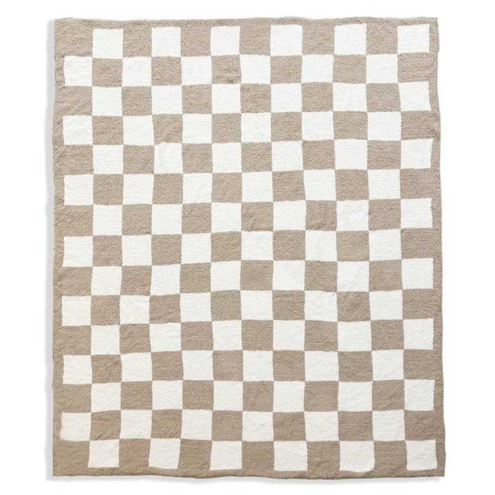 Reversible Checkerboard Patterned Throw Blanket
