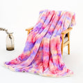 Tie Dye Fluffy Faux Fur Shaggy Soft Sofa Throw Blanket