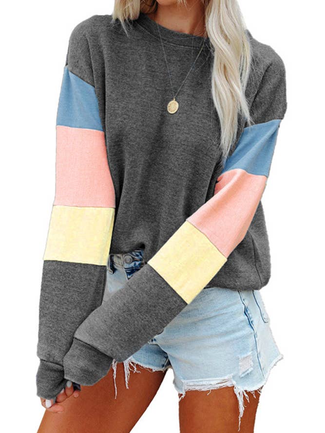 Colorblock Long Sleeves Top BYTF003