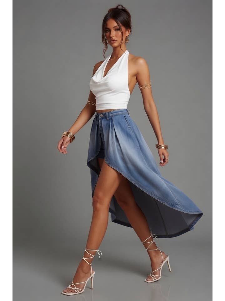 Hi Lo Skirt Attached Shorts