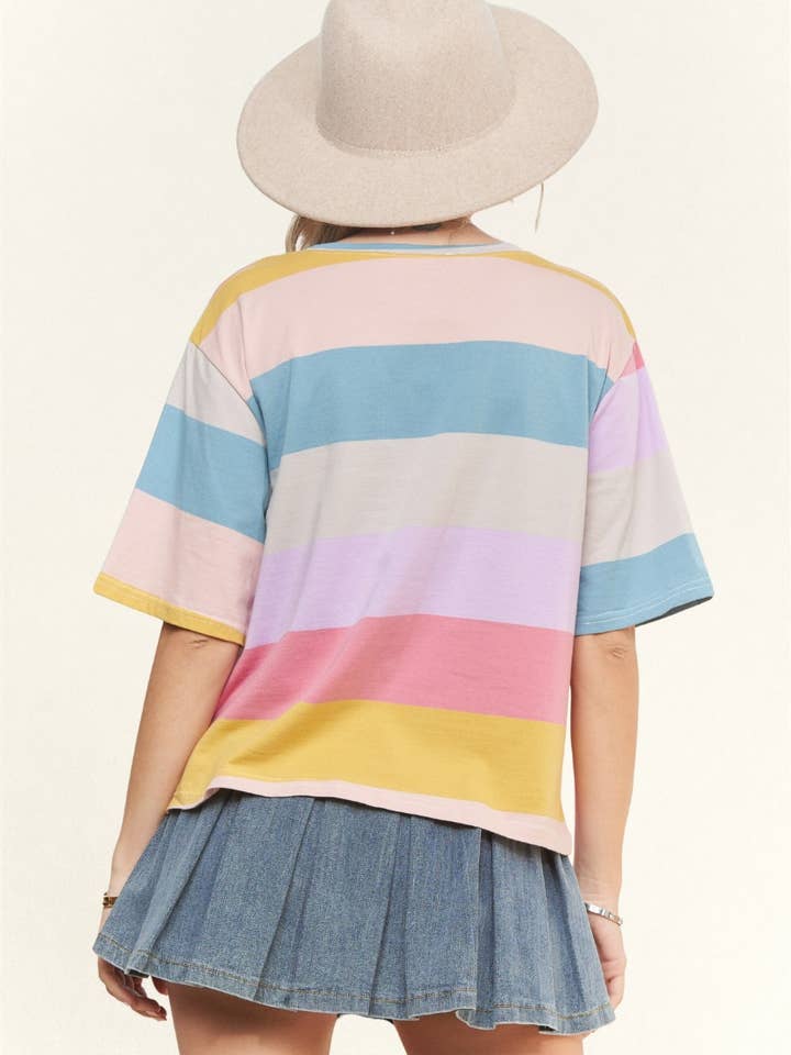Multi Color Casual Top- LET2093
