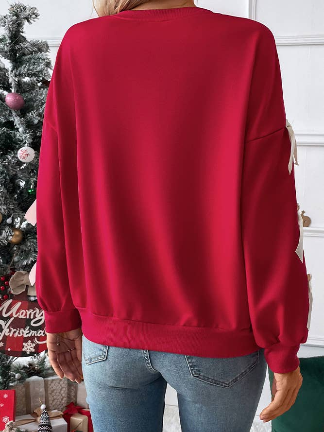 Red Bowknot Christmas Sweatshirt BFZY1246