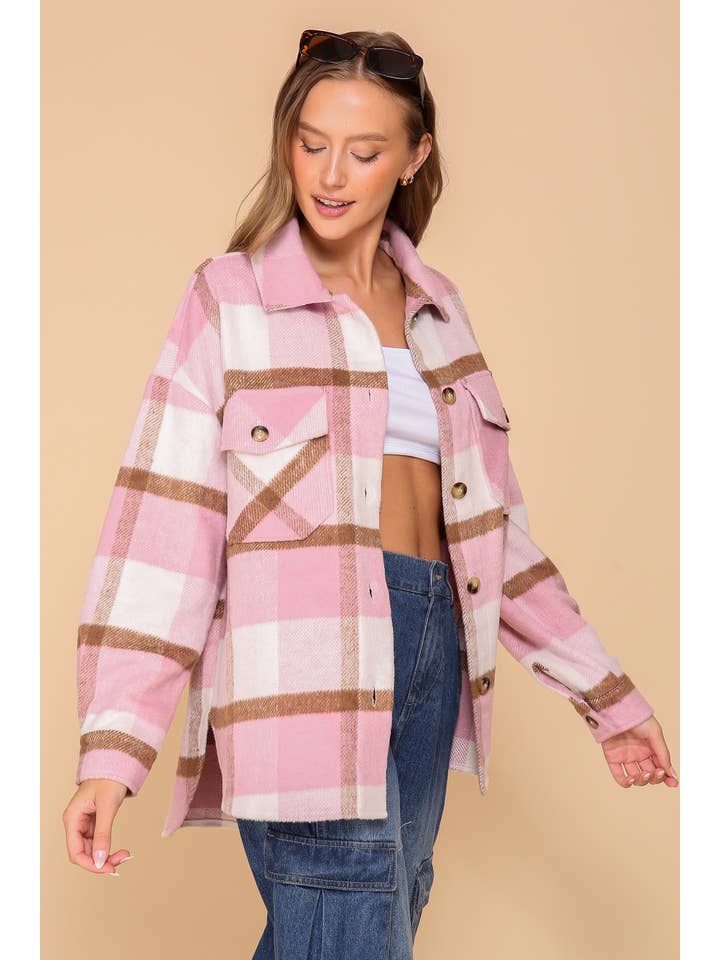 Fall Days Plaid Print Shacket