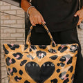 Leopard Print Pvc Tote Bag with Heart Design For All Seasons