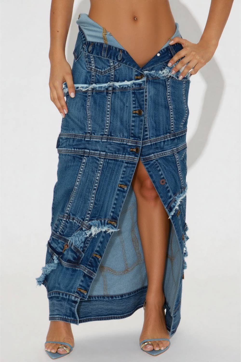 Destroyed Jacket Inspired Denim Skirts