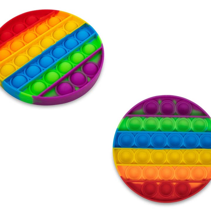 Pop Fidget Toy Silicone Bubble Popping Game | Rainbow Round