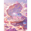 1pc, 5D Dream Shell Pearl Diamond Painting for Living Room And Bedroom Decoration, Handmade Dot Drill Diamond Art, Unframed