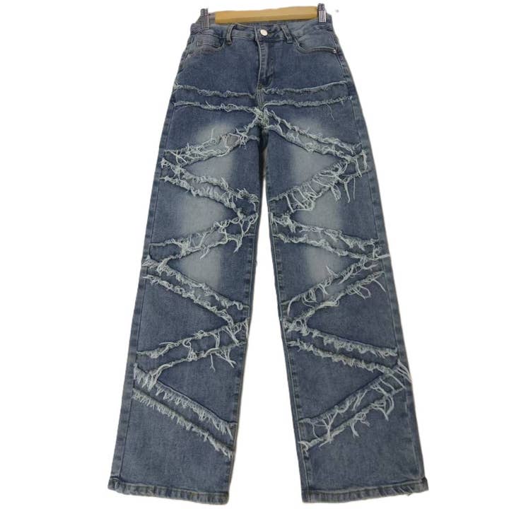 Trendy Western Style Fringe Jeans
