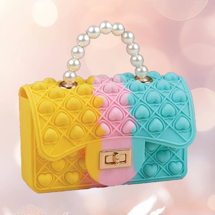 Fidget Pearl Handbag- Bubble Gum