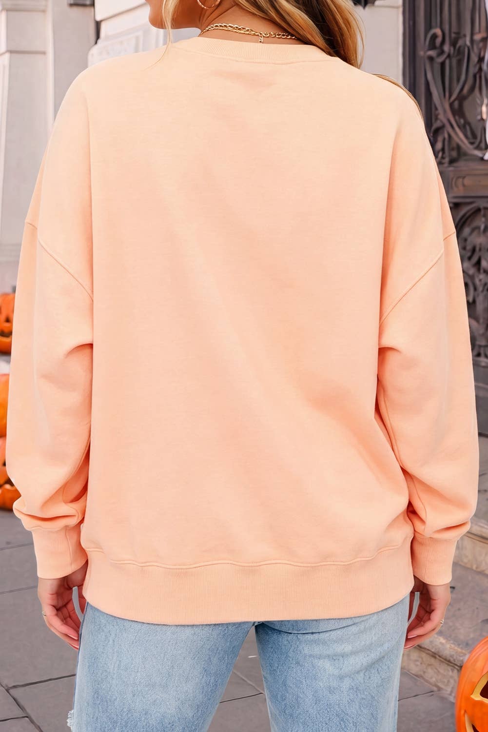 Halloween Pumpkin Graphic Face Sweatshirt | S-Xl