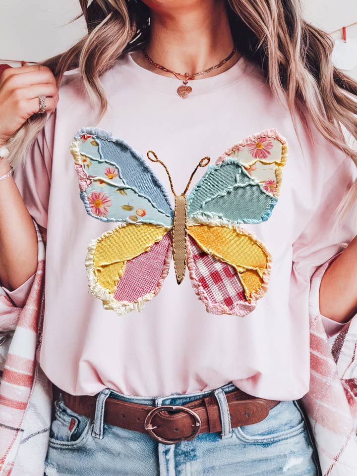 Faux Patchwork Quilted Butterfly