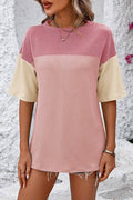 Summer Colorblock Splicing Ribbed Knitting Top MD119
