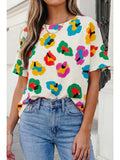Leopard Drop Shoulder Oversize Tee | S-Xl