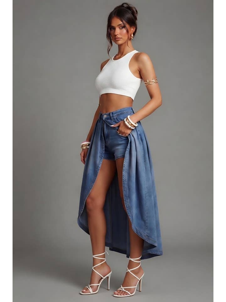 Hi Lo Skirt Attached Shorts
