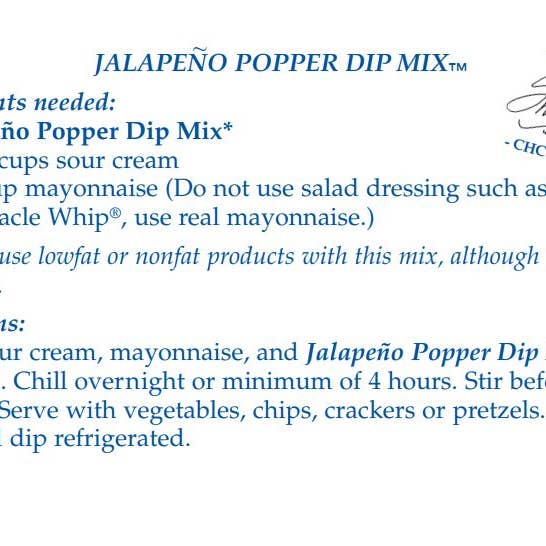 Jalapeno Popper Dip Mix