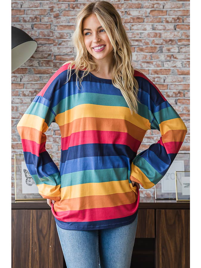 Puff Sleeve Stripe Top