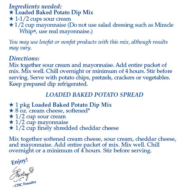 Loaded Baked Potato Dip Mix