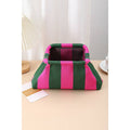 Striped Clasp Clutch Makeup Bag