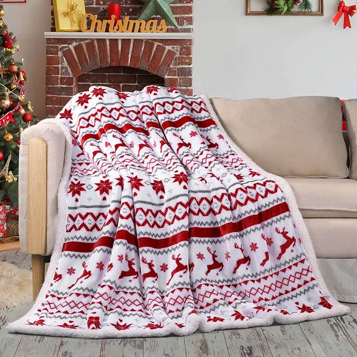 Christmas Fluffy Fleece Sofa Throw Blanket