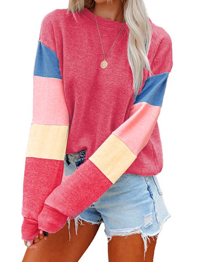 Colorblock Long Sleeves Top BYTF003