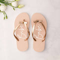 Women’S Blush Pink & Rose Gold Flip-Flops with Bow - Babe