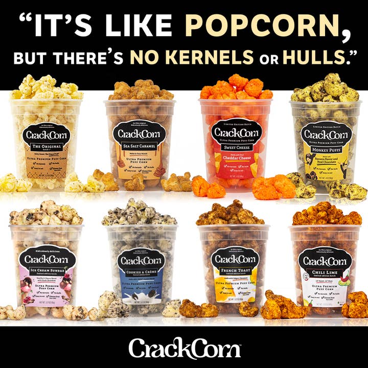 Crack Corn / Puffy Pop - Cookies & Crème (4 oz)