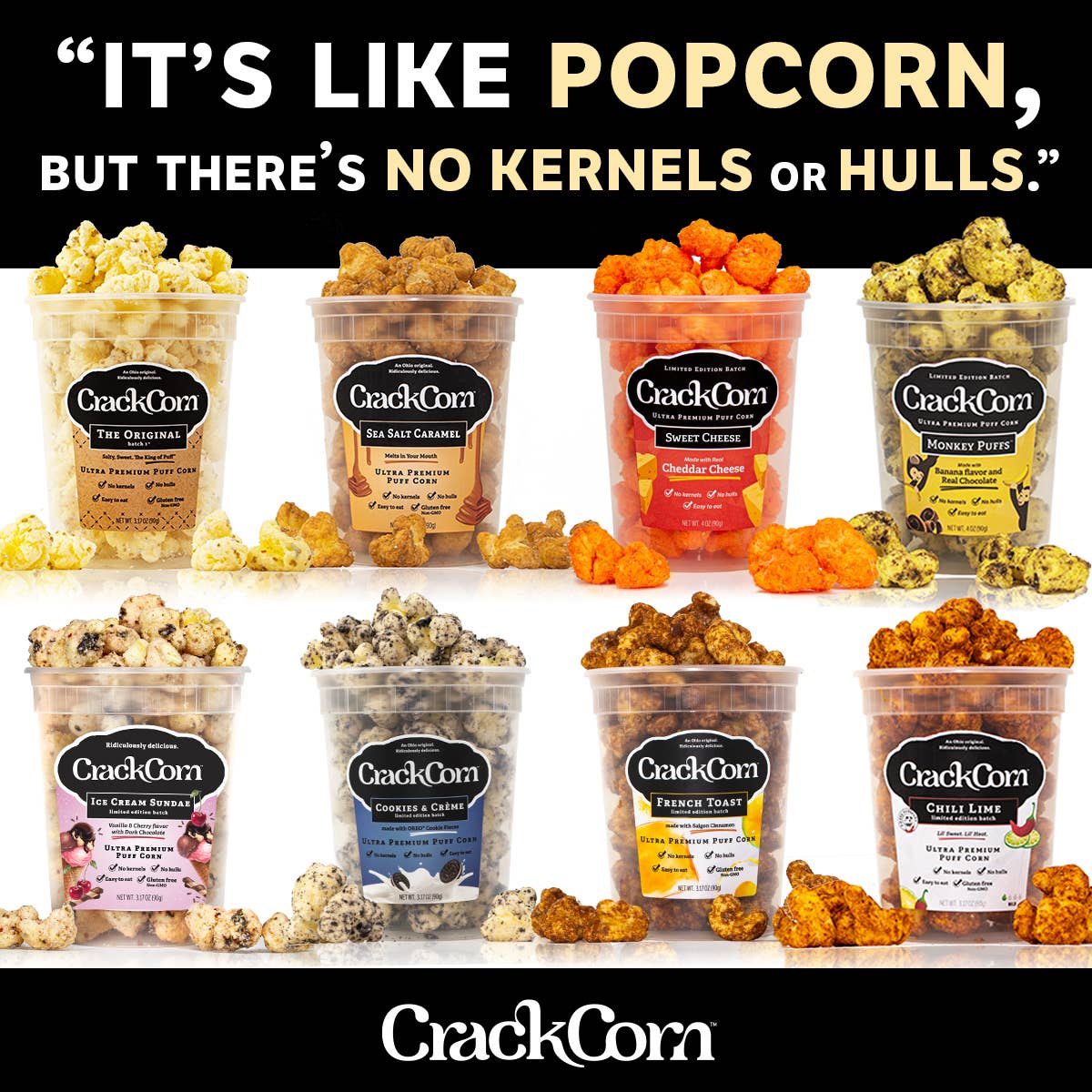 Crack Corn / Puffy Pop - Ice Cream Sundae (4 oz)